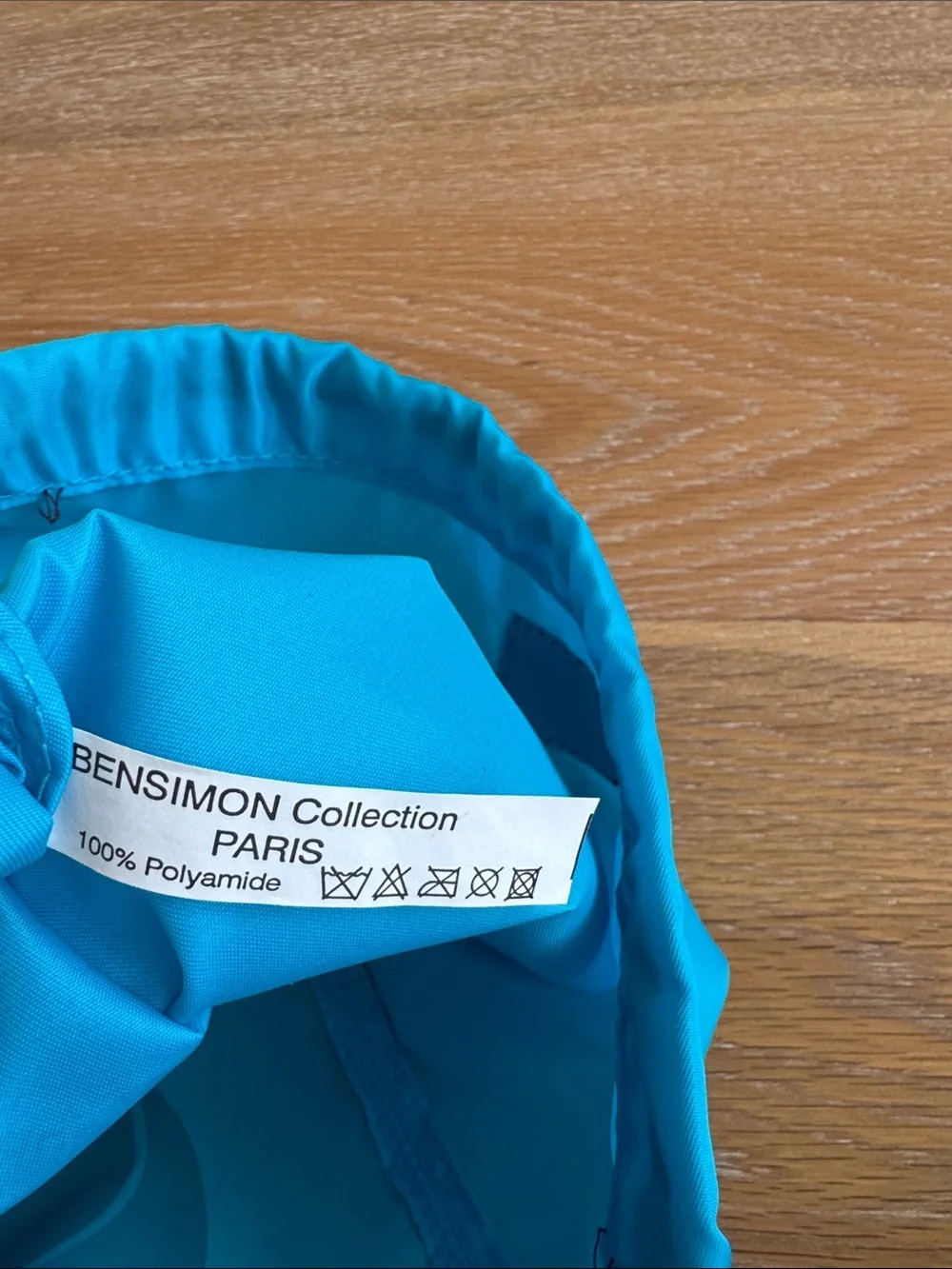 Muji Blue and Brown Drawstring Cosmetic Pouch
